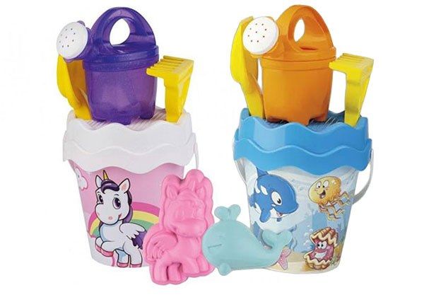 AND 13356 7 Sandspielzeug rosa blau